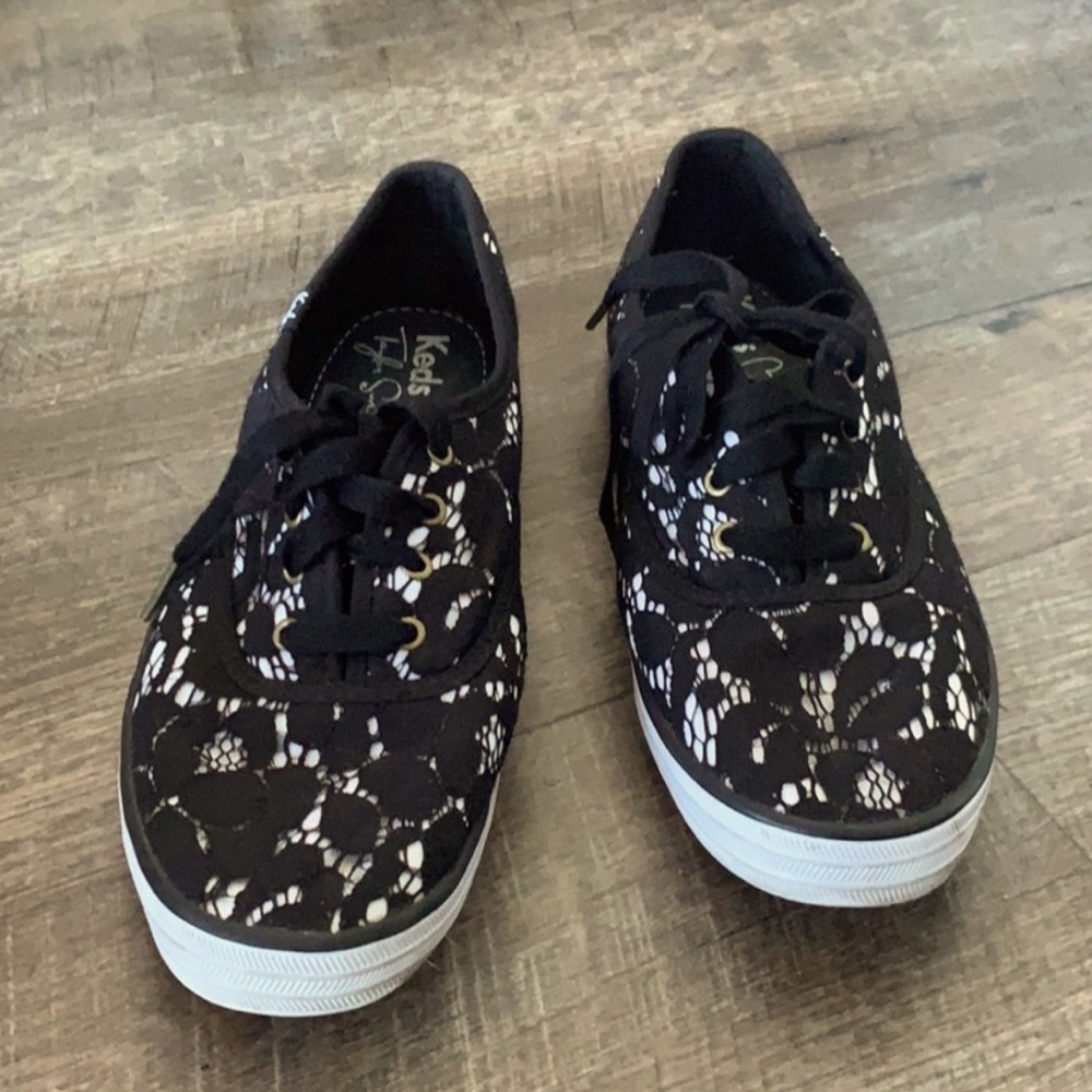 taylor swift x keds collab collaboration black white lace sneakers shoes 8 ked